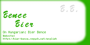 bence bier business card